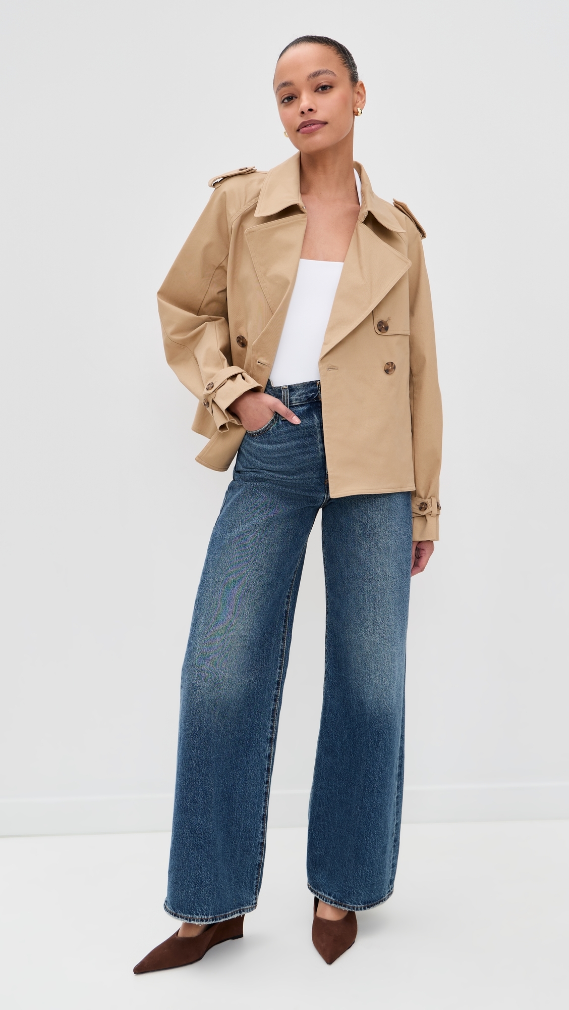 Cropped Trench Jacket Sandy Fawn