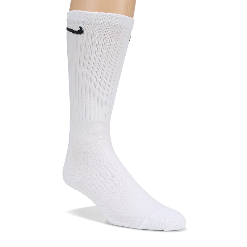 Men's 3 Pack X-Large Everyday Cushion Crew Socks (White)