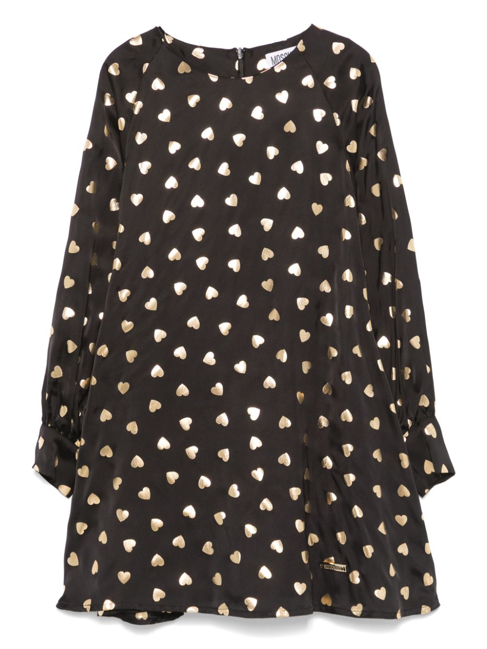 Heart-print dress - Black