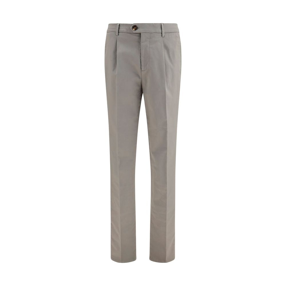 Cotton Blend Chino Pants — Gray