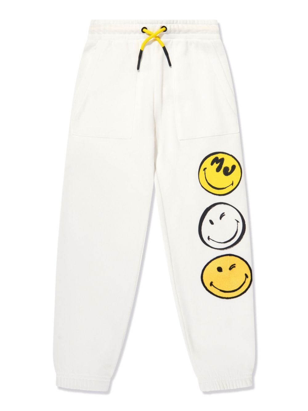 X SmileyWorld organic-cotton track pants - White