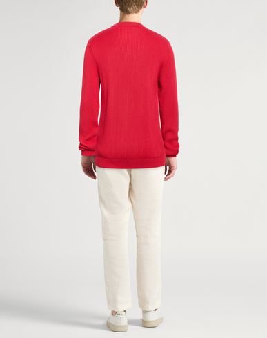 Man Sweater Tomato red Size 40 Merino Wool