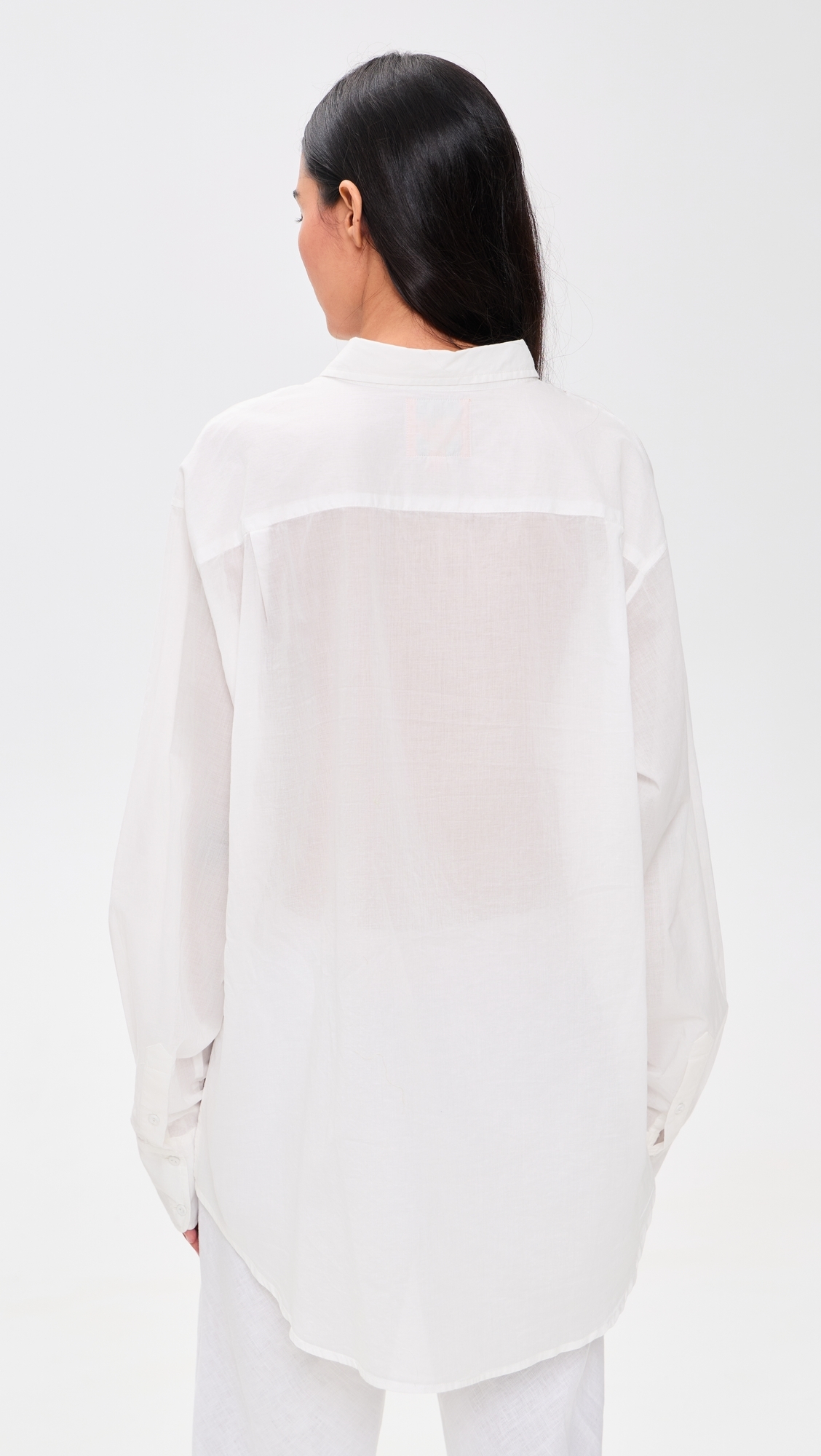 Business Casual Button Down Shirt White w/ Brushstroke Plaid One Size