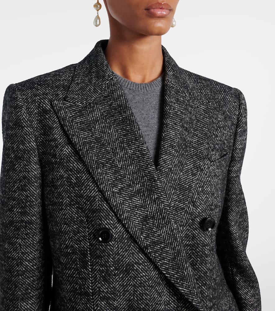 Double-breasted wool-blend jacket
