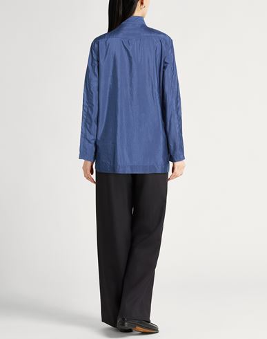 Woman Shirt Slate blue Size L Cotton, Silk