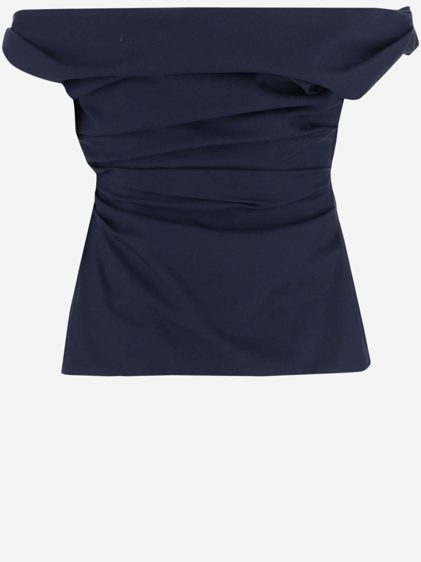 Off-shoulders Wool Top