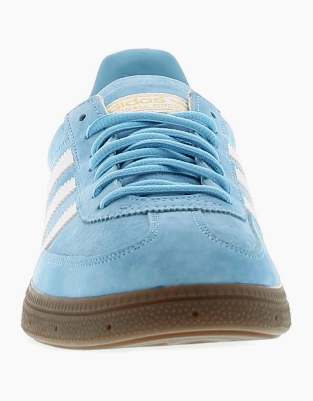 Women's Adidas Originals Womens Trainers Handball Spezial Leather Lace Up Pale blue whit