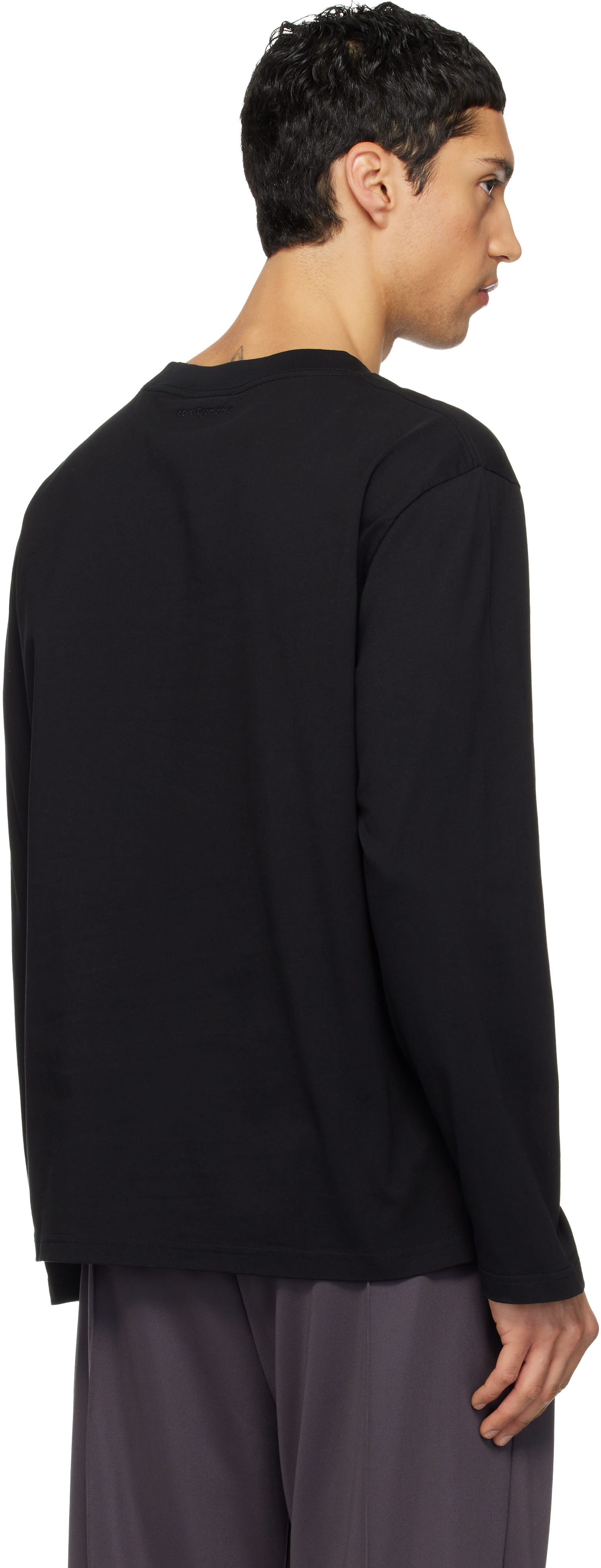 Black Twisted Logo Long Sleeved T-shirt