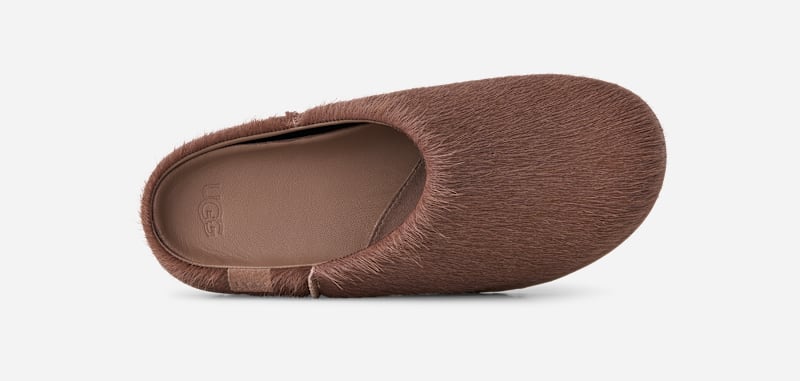® Women's Otzo Calf Hair Clog Shoes in Caribou