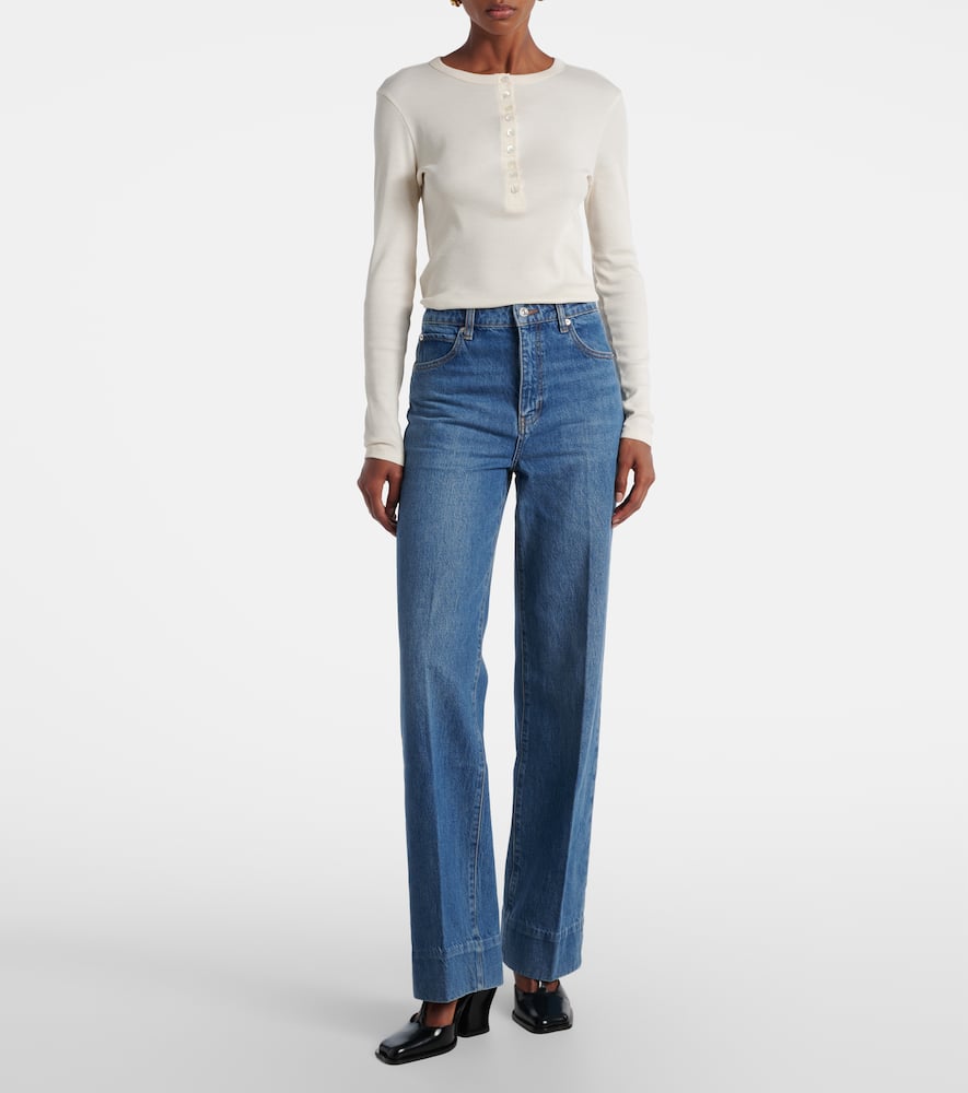 Loose mid-rise wide-leg jeans