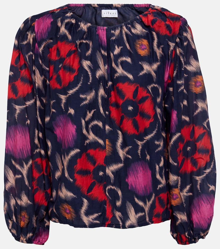 Velvet Fraser printed cotton and silk blouse