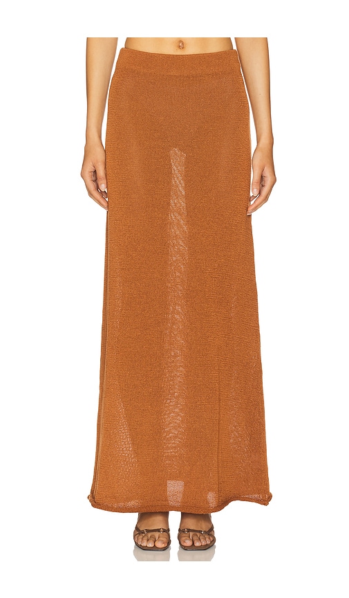 SNDYS Cali Maxi Skirt in Brick. - L also in