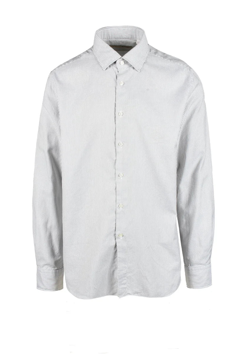 White Striped Cotton-Blend Shirt