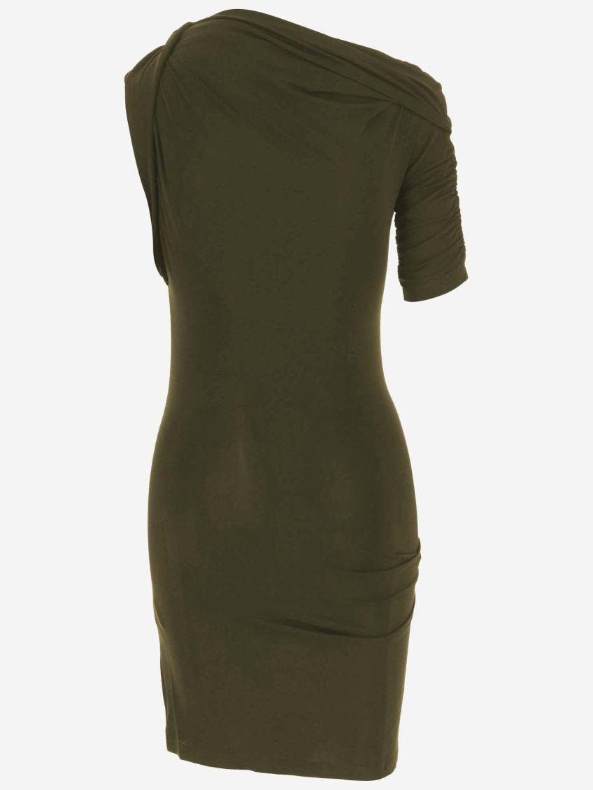 Jacquemus - one shoulder ruched fitted short sleeve dre