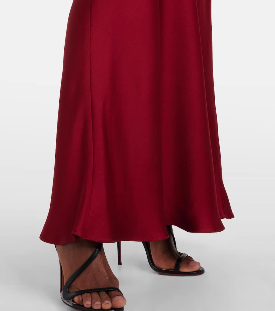 Bird satin maxi dress