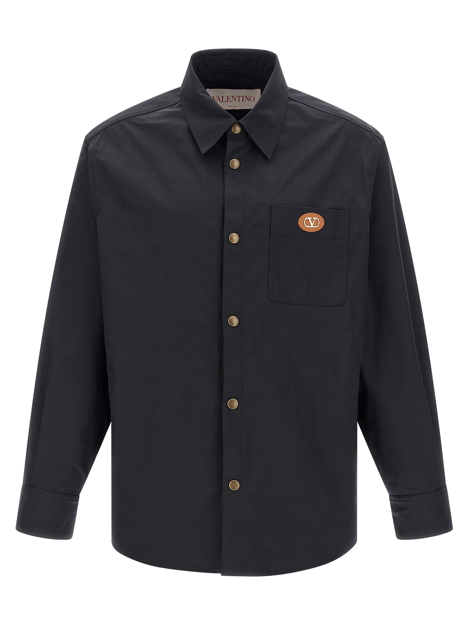 Logo-Patch Nylon Shirt — Black