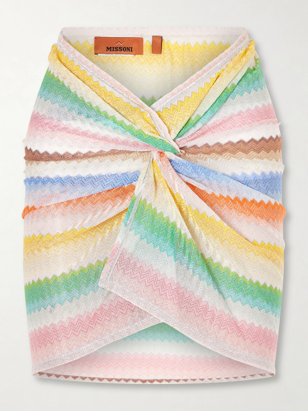 Striped Metallic Crochet-knit Mini Skirt - Multi