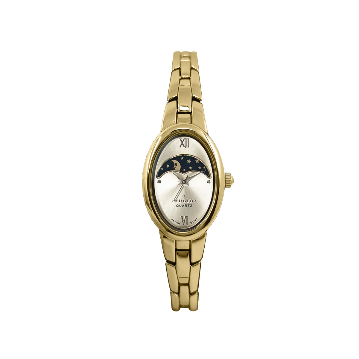 Women's Gold 30x25mm Sun Moon Dial Link Bracelet Watch - Gold