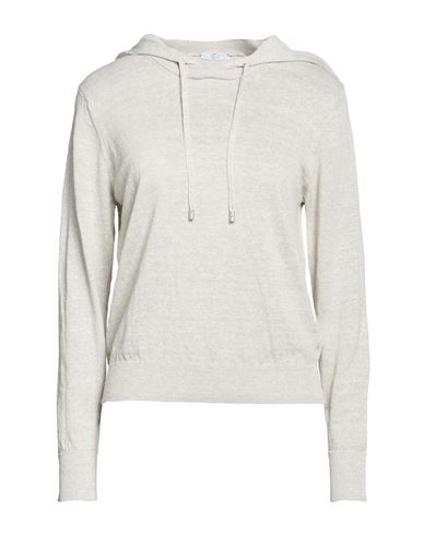 Easy Woman Sweater Light grey Size 6 Linen, Cotton, Viscose