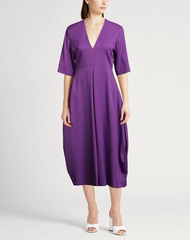 Woman Midi dress Purple Size 4 Virgin Wool
