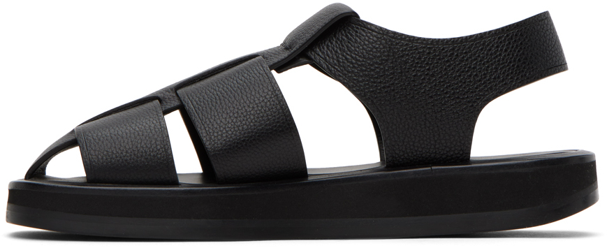 Black fisherman sandals
