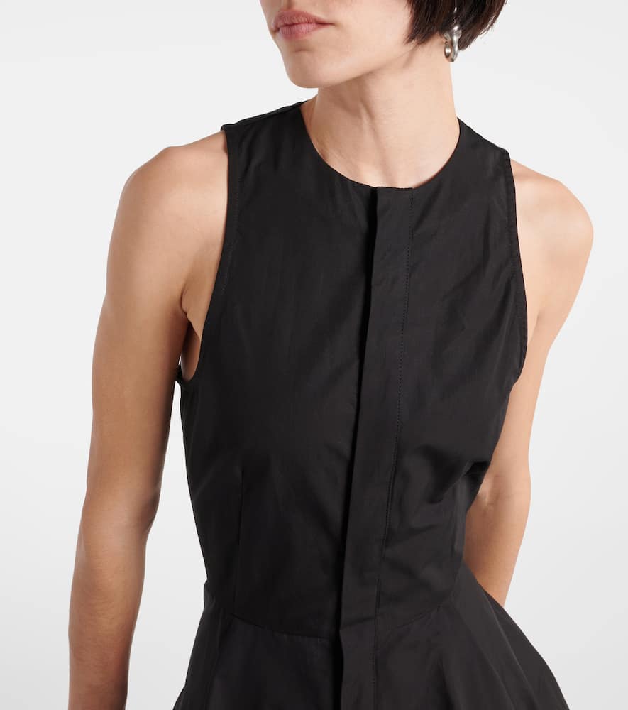 Godet cotton poplin shirt dress