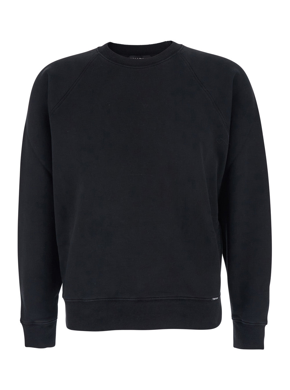 Cotton Crewneck Sweatshirt — Black