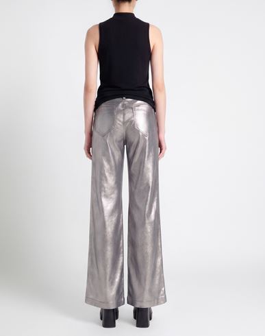 Woman Pants Silver Size 6 Polyester