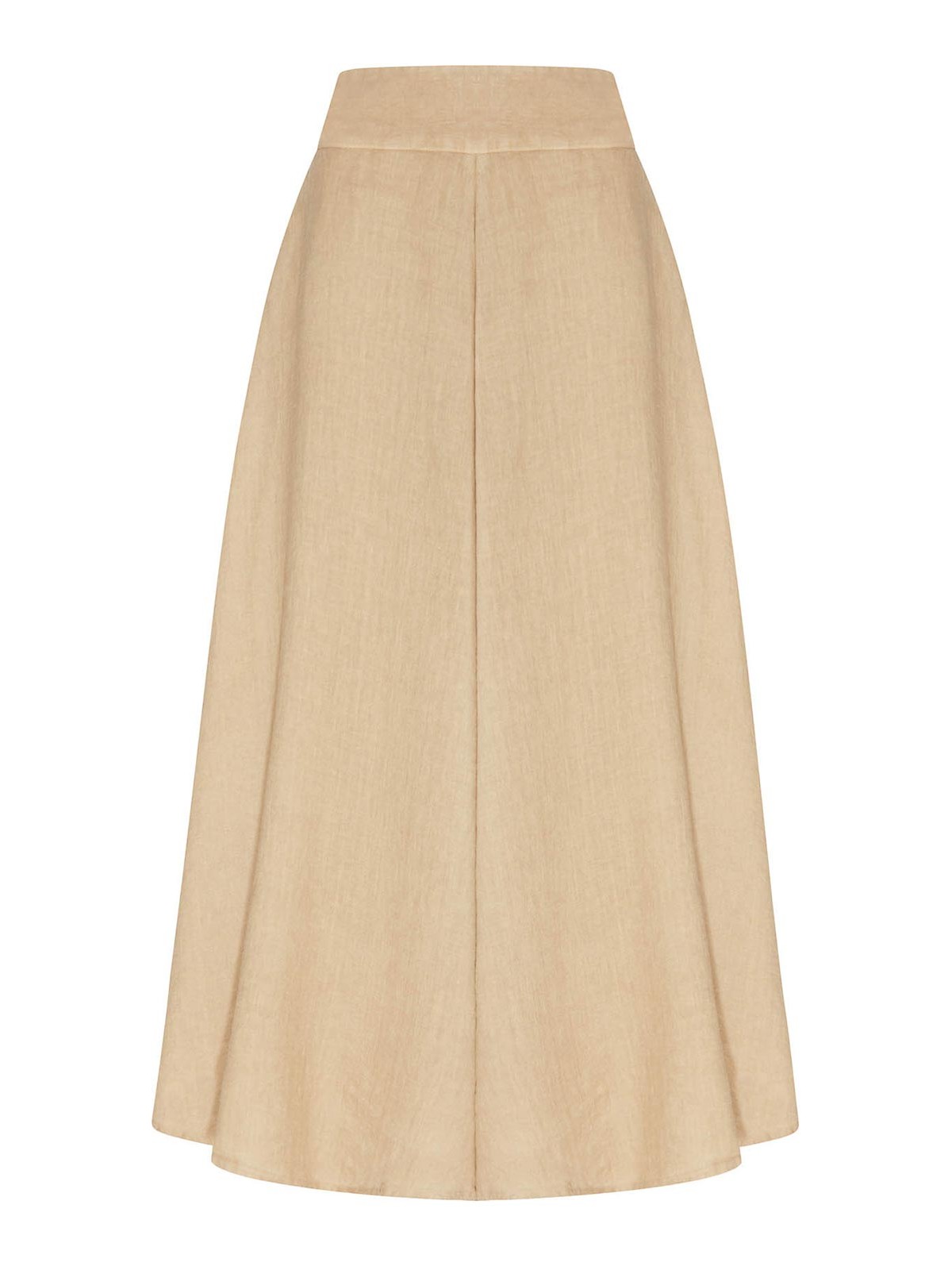 Long Linen Flower Skirt With Waistband