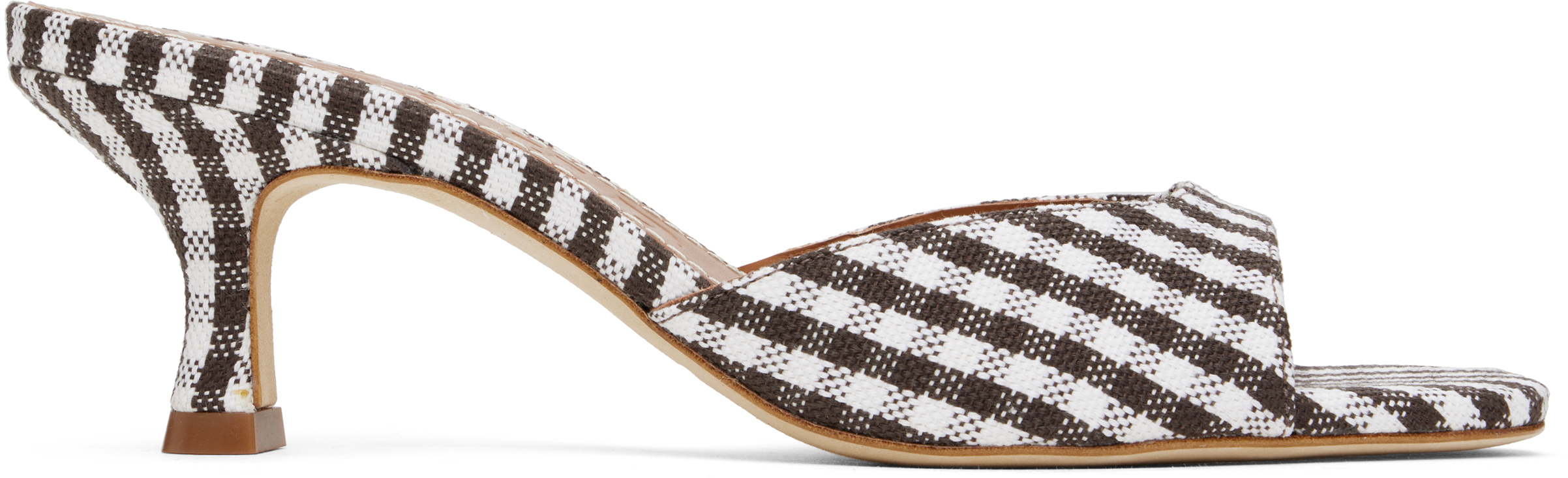 Staud Brown & White Brigitte Mules