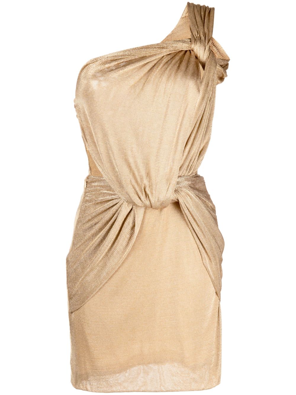 One-shoulder cut-out minidress - Gold