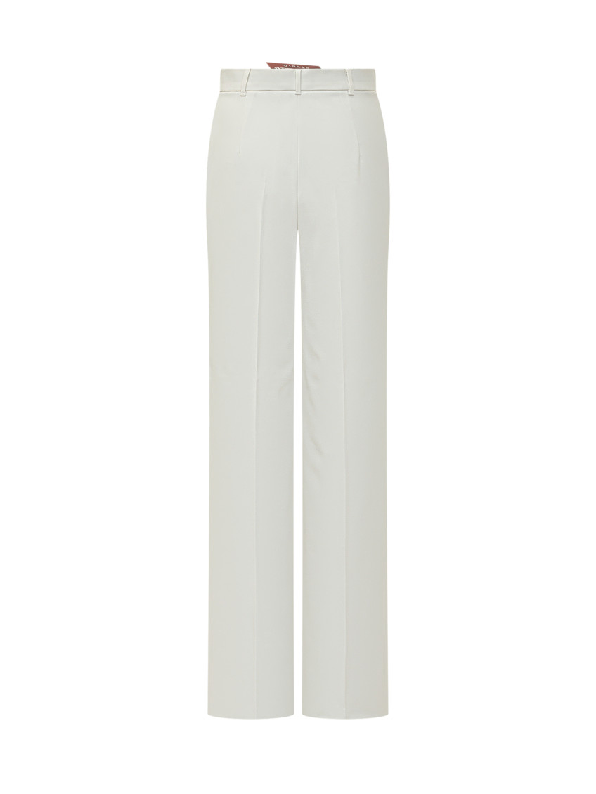 White Tailored Flat Front Pants