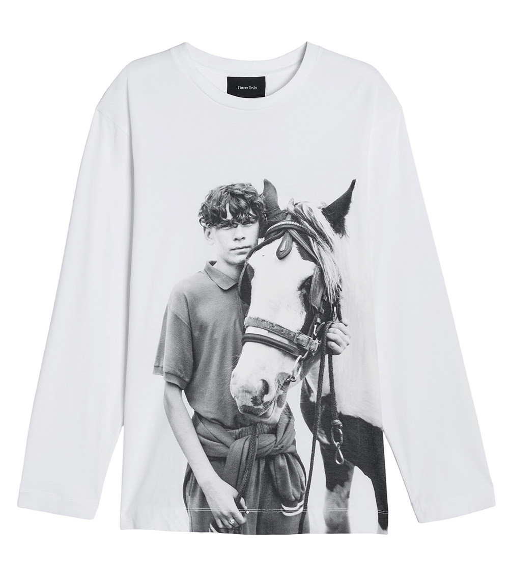 White Graphic Round Neck T-Shirt