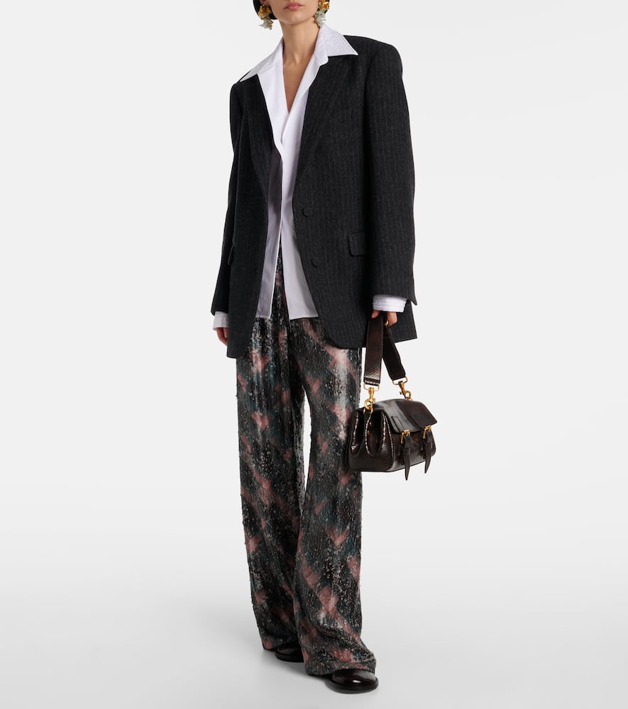 Pinstripe wool blazer