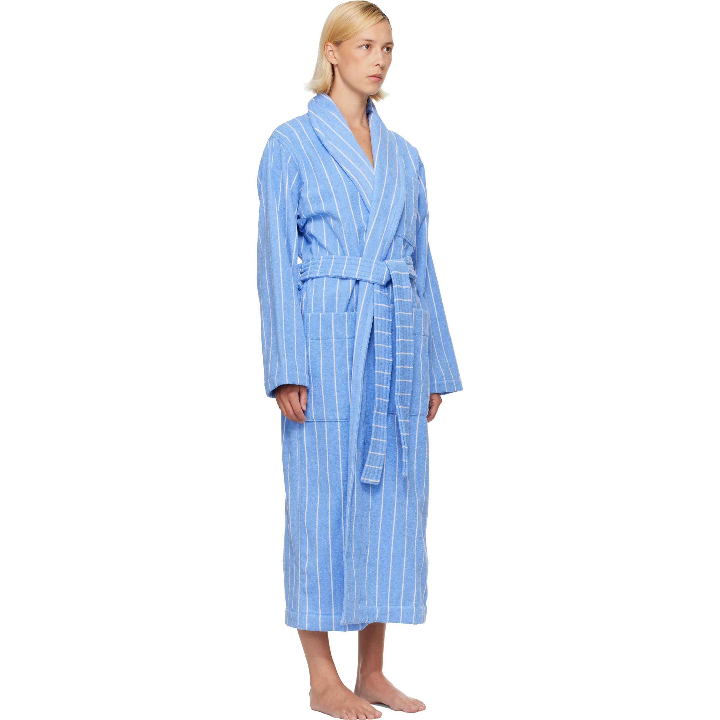 Blue & White Terry Classic Bathrobe