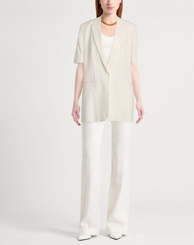 Woman Blazer Off white Size 8 Virgin Wool, Elastane