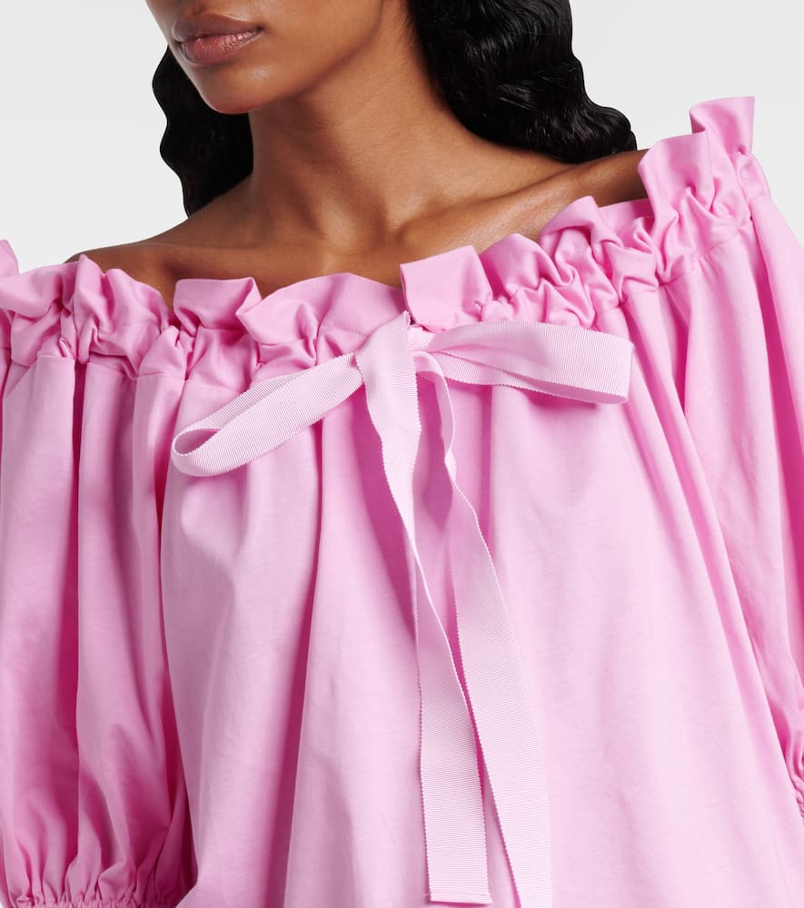 Off-shoulder cotton jersey top