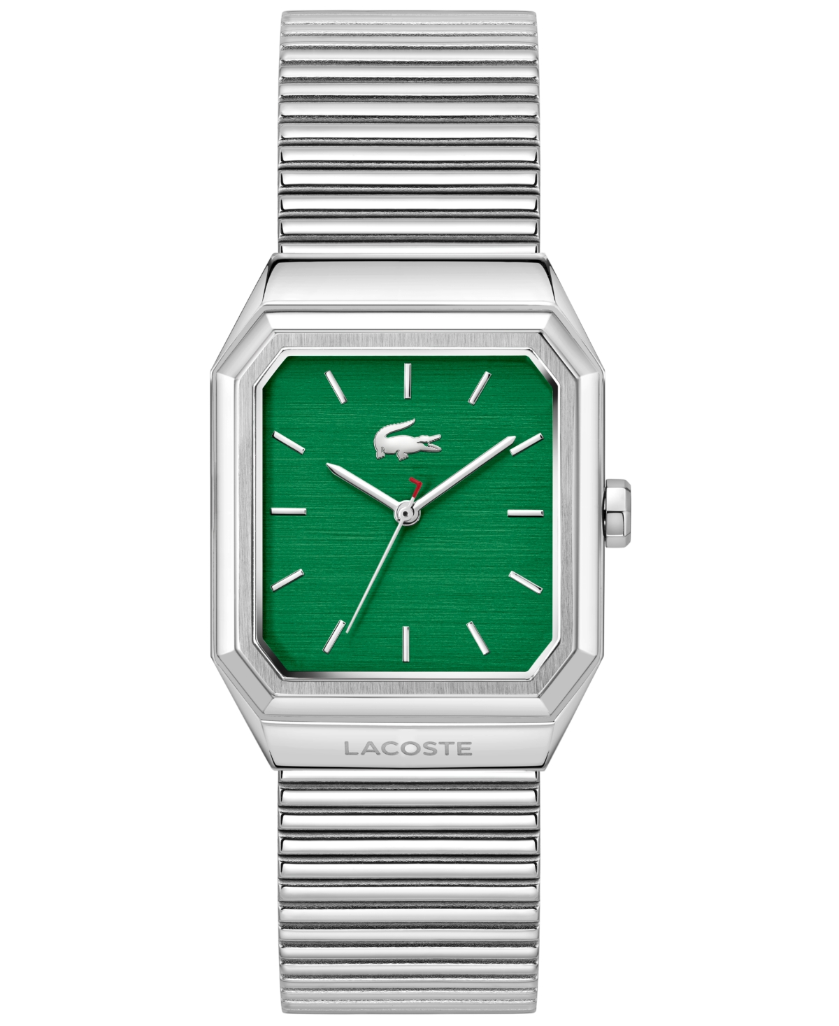 Men's Rene Silver Tone Stainless Steel Mesh Bracelet Watch, 31x32mm - Green