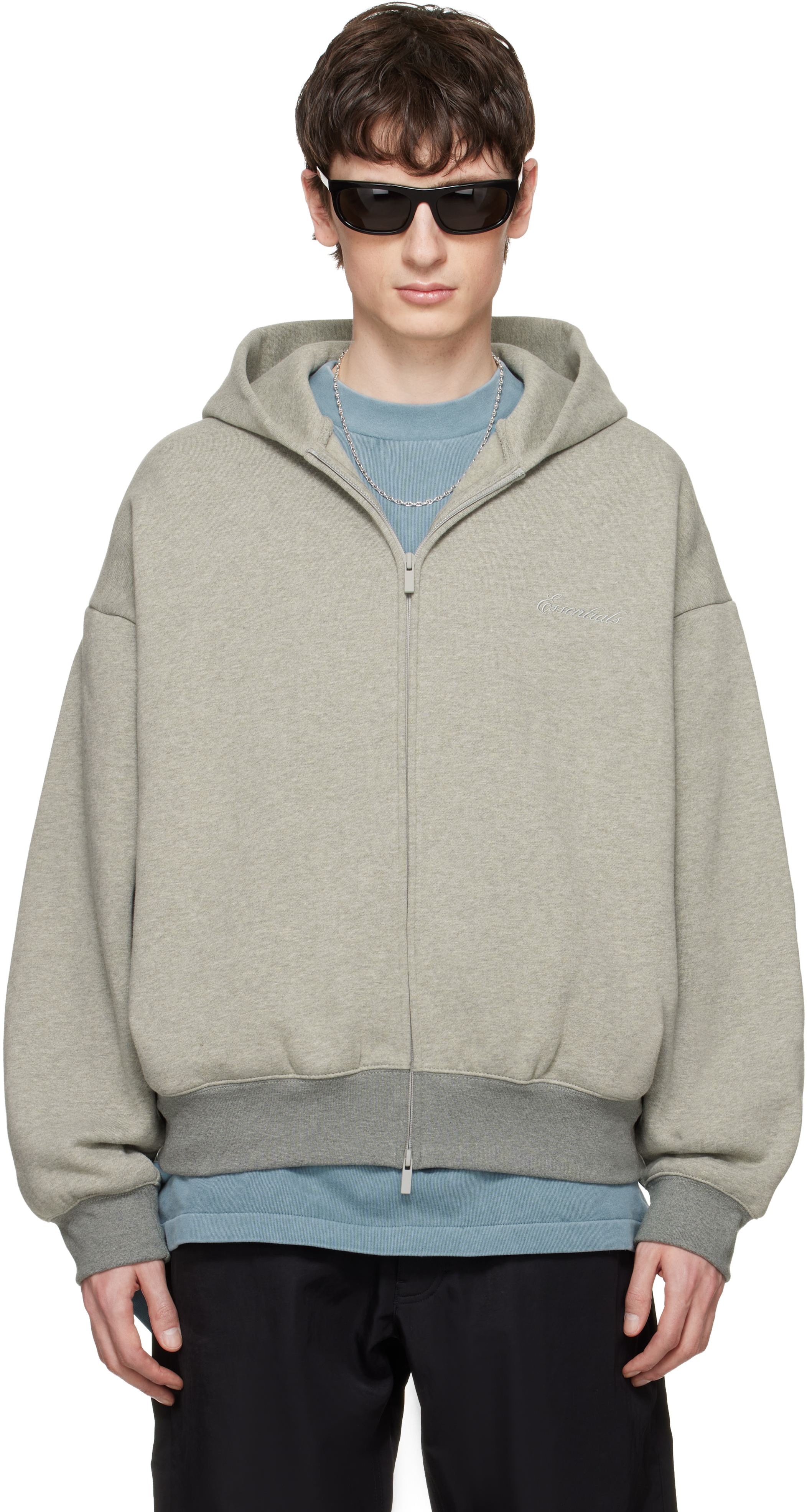 Gray Signature Classic Full Zip Hoodie