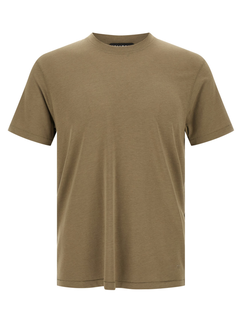 Lyocell Cotton Short Sleeve Crewneck T-Shirt Green