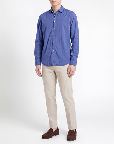 B. d.baggies Man Shirt Slate blue Size 16 ½ Cotton, Elastane