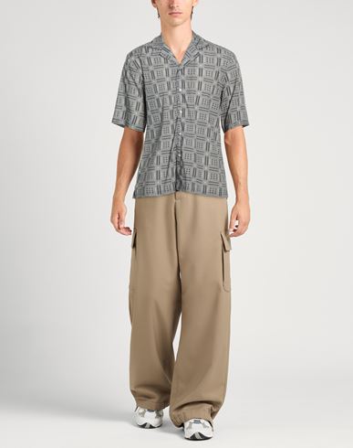 Officine Générale Man Shirt Light grey Size S Lyocell, Cotton