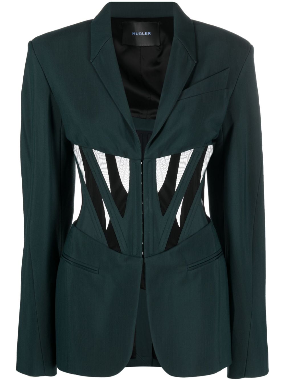 Corset panelled blazer - Black