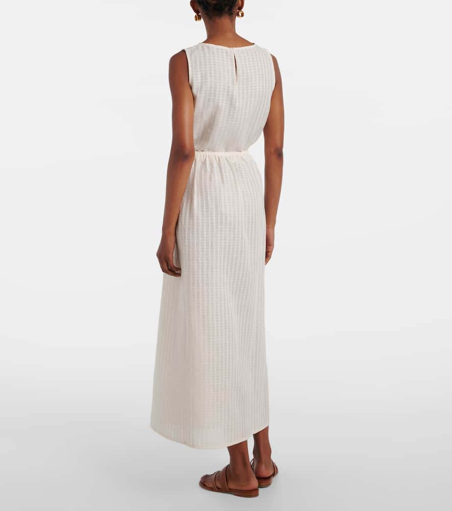 Kobe checked cotton and linen crop top