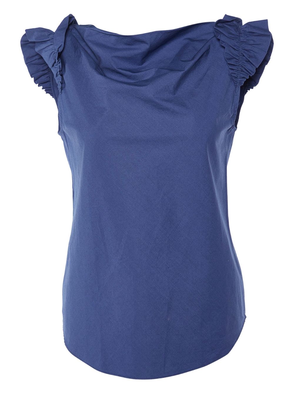 Ruffled-shoulder top - Blue