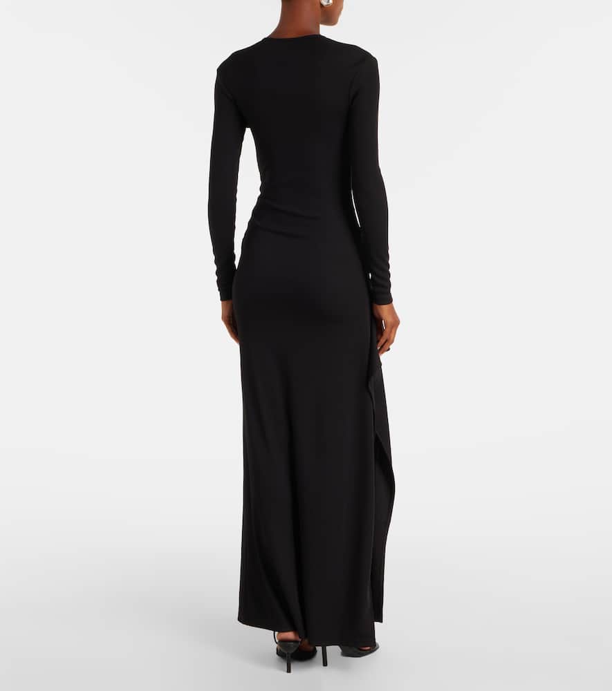 Gathered jersey maxi dress