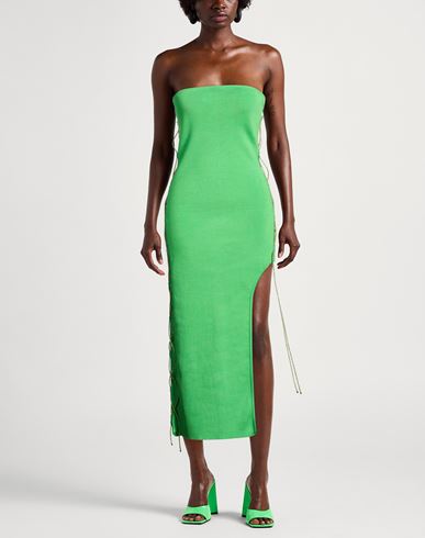 Woman Midi dress Green Size 0 Cotton, Elastane