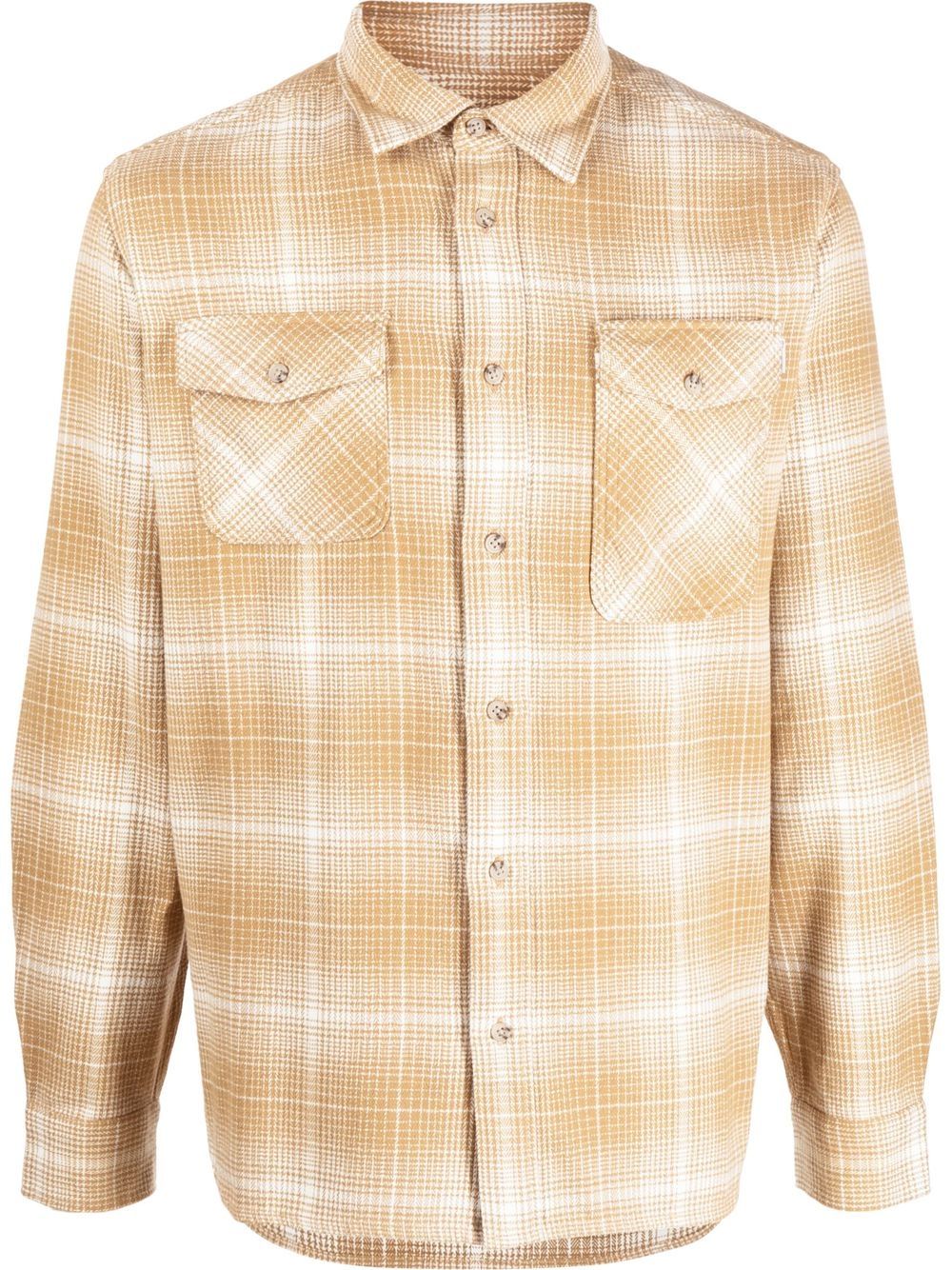 Check-pattern button-up shirt - Green