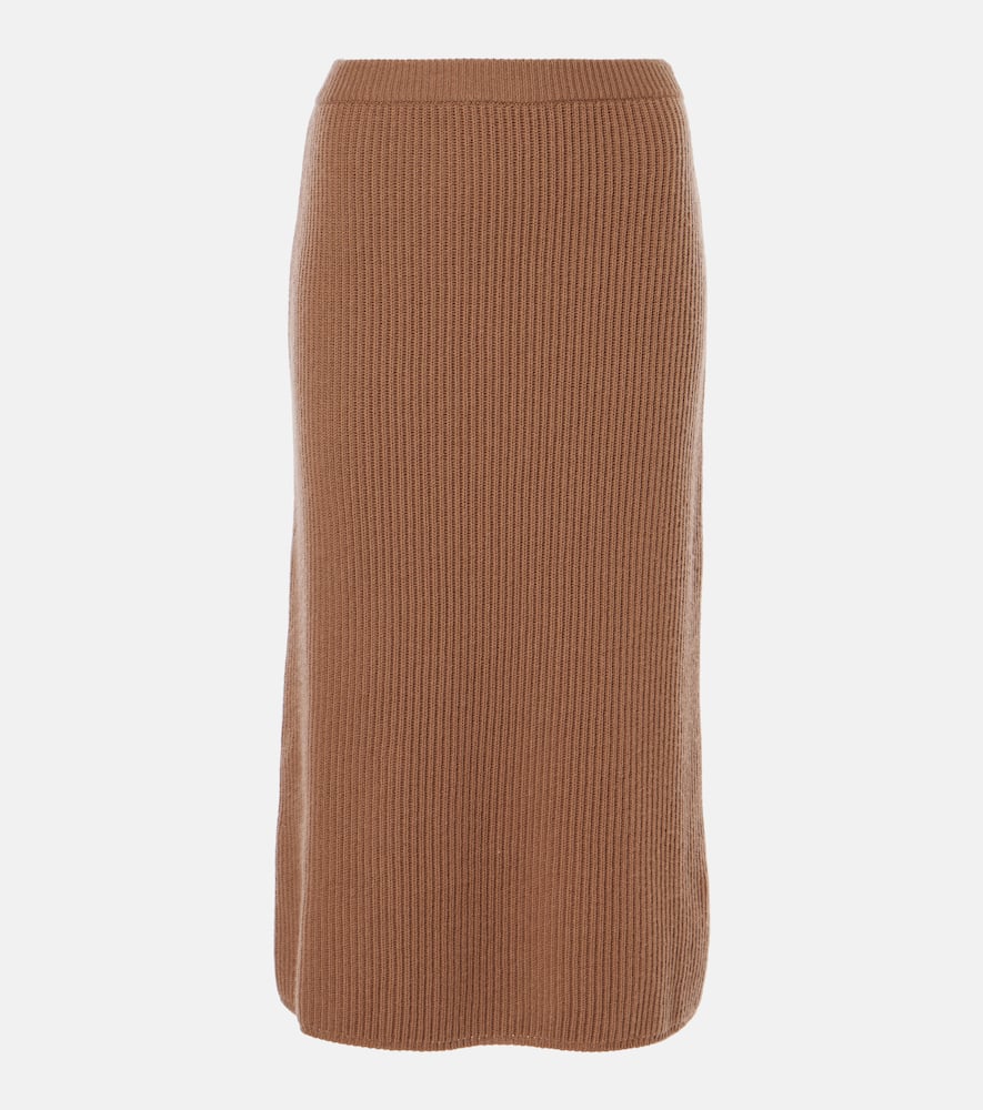 Just ribbed-knit wool and cashmere midi skirt