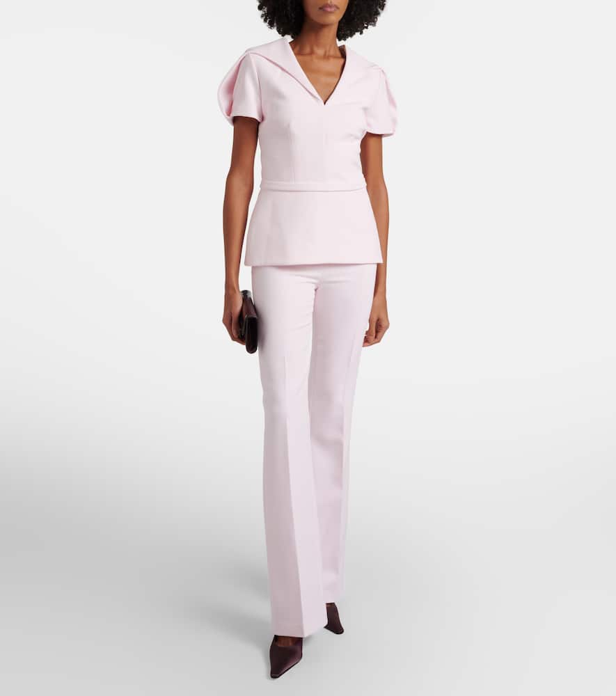 Alexa high-rise crêpe flared pants